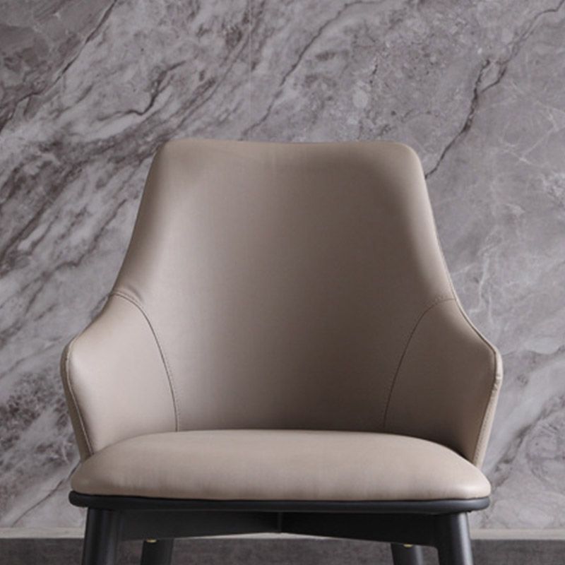 Industrial Style Arm Chair Metal Solid Back Dining Room Chair for Home