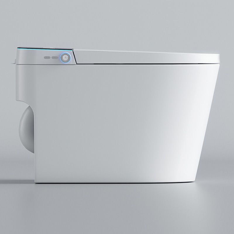 White Elongated Floor Mount Bidet Deodorizing and Antimicrobial