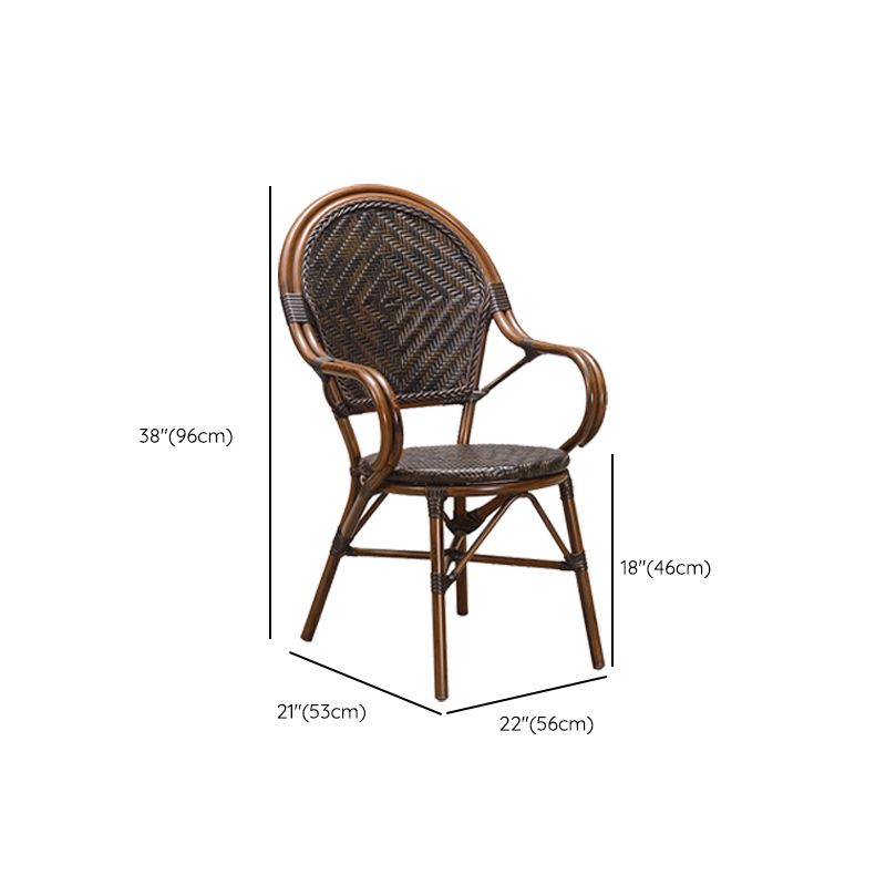 Tropical High Backrest Armed Chairs with Arm Rattan Dining Armchair