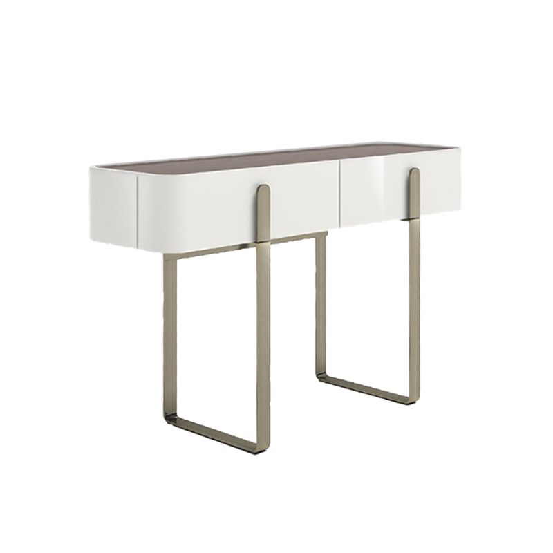 Brown Glass Top Vanity Table Glam Simple 29.53" H Dressing Table Set