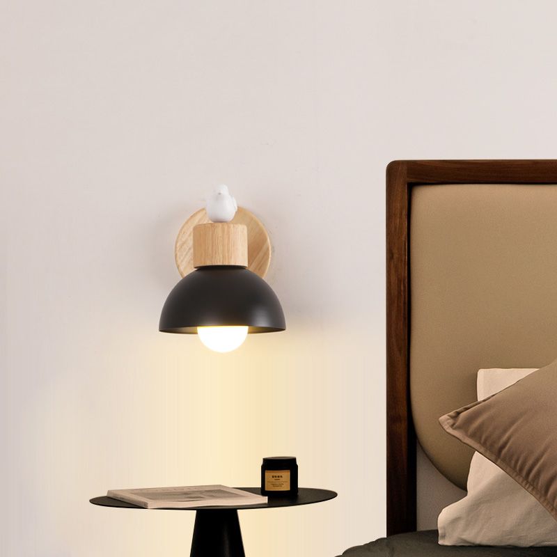 Modern Wall Lamp Creative Wooden 1 Light Wall Vanity Lights for Washroom