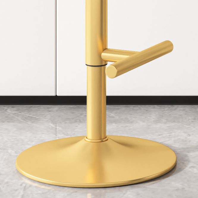 Glam Rotatable Backrest Counter Stool Steel Kitchen Bar Stool with Cushion and Pedal