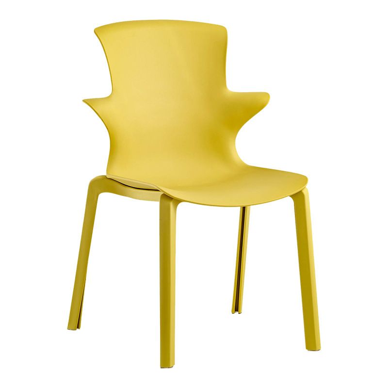 Home Stacking Side Chair Indoor Plastic Wingback Dining Chair