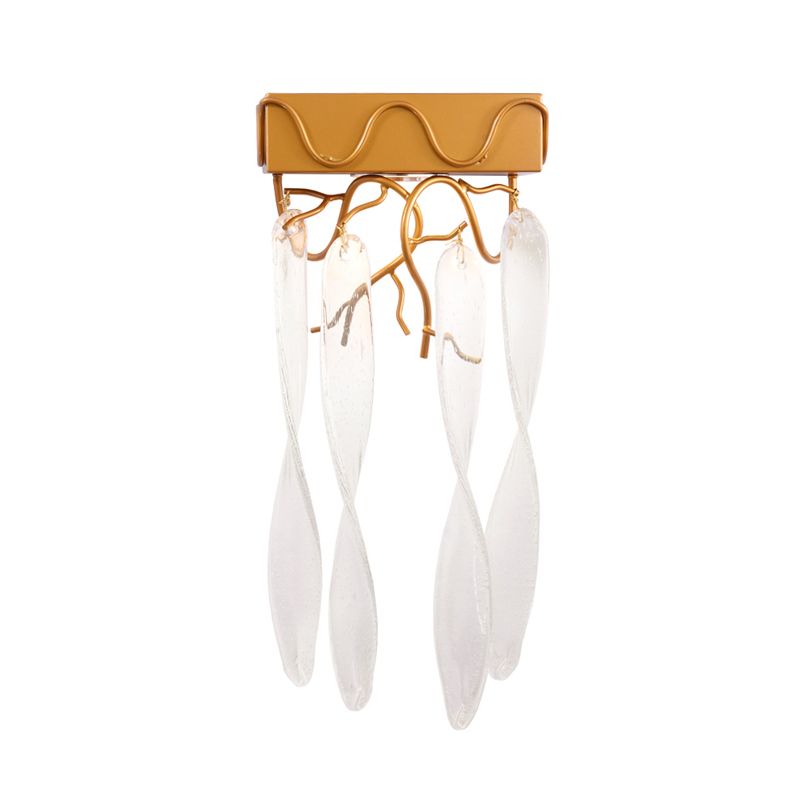 Mini -Wandleuchte zeitgenössische Metall -LED -Leuchtenleuchte mit klarem Kristallprisma in Messing für den Flur