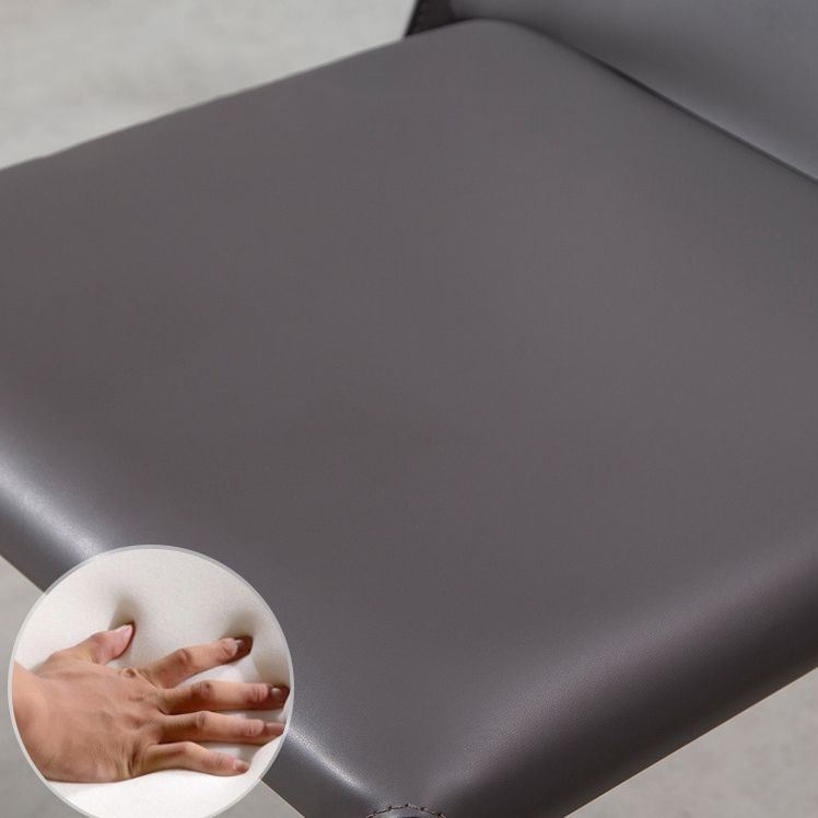 Moderner Parsons Side Chair Mattes Finish Leder gebogener Armloser Stuhl