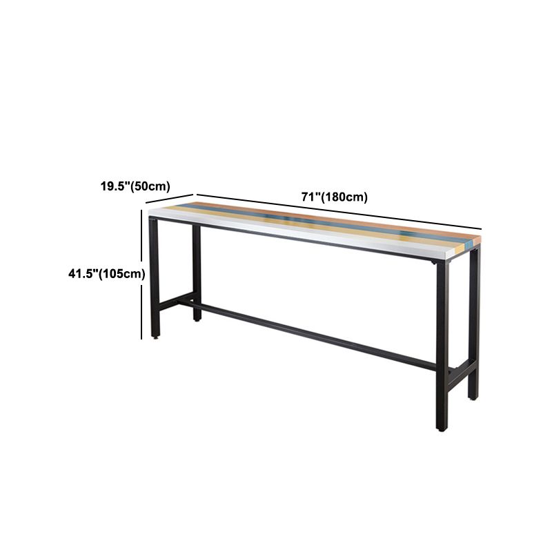 Glam Indoor Event and Cocktail Table Rectangle Trestle Bar Stool Table