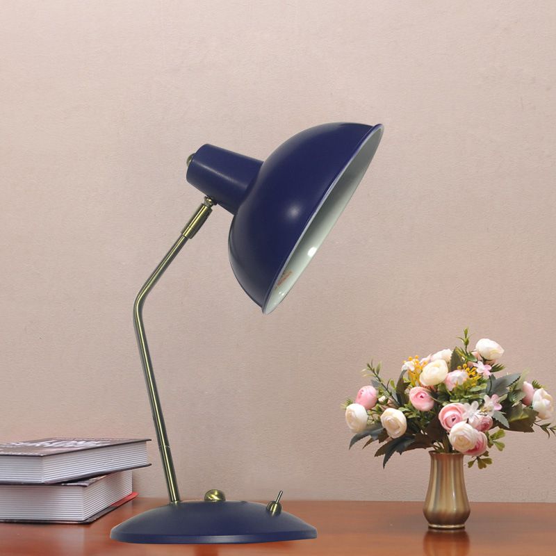 Bowl Shaded Bedside Reading Lamp Iron 1 Head Macaron Style Table Light