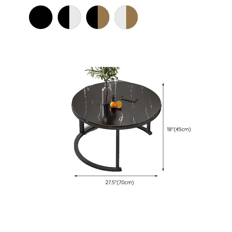 Round Coffee Or End Table Glam Drum Coffee Table in Black and White