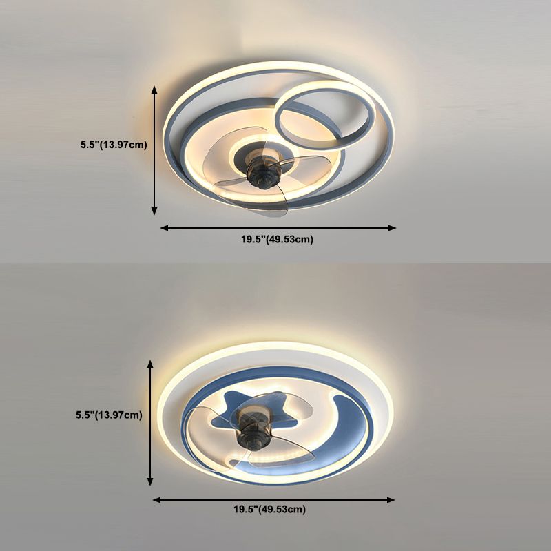Modern Style Ceiling Fan Lighting Metal 3 Light Ceiling Fan Light for Living Room