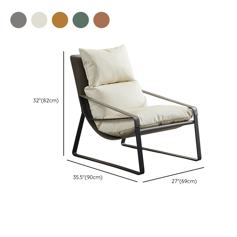 Modern 35.43" Wide Sewn Pillow Back Sponge Metal Frame Arm Chair