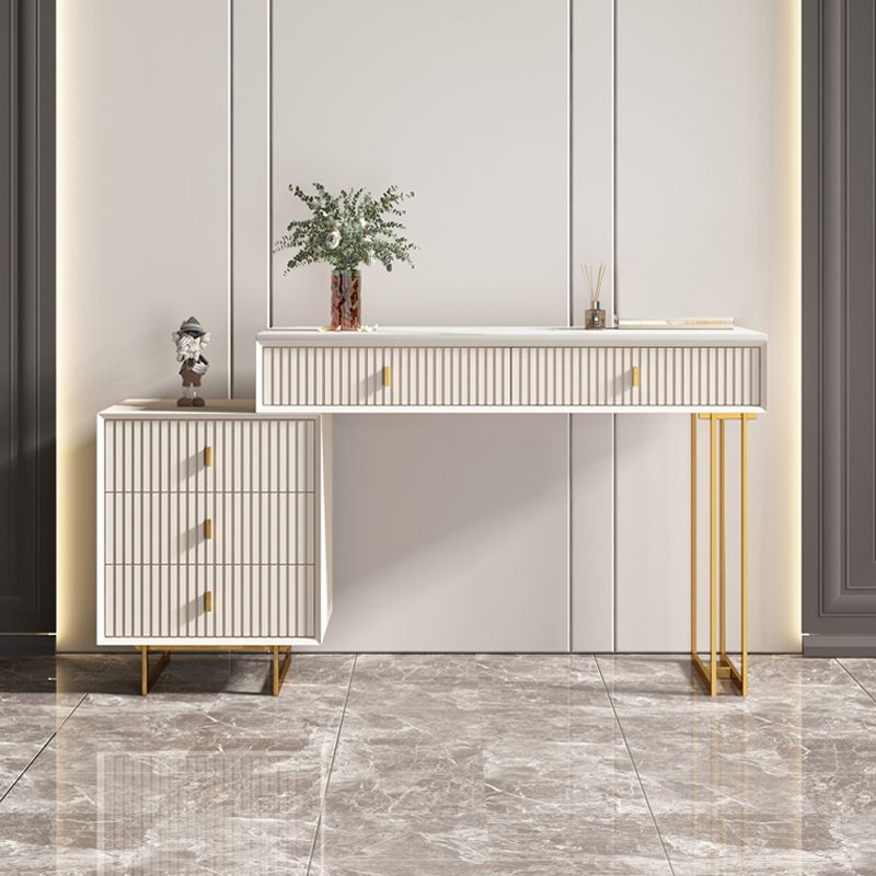 29.92" High Vanity Table with Drawers Stone Top Make-up Vanity
