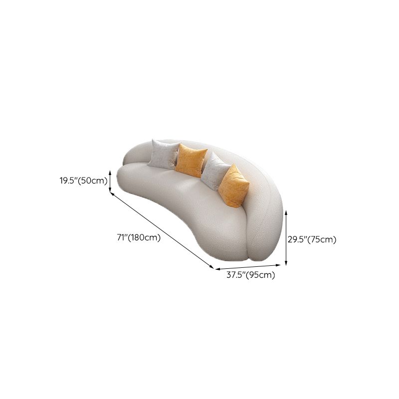Contemporary Living Room Fabric Tuxedo Arm Cushions White Seating