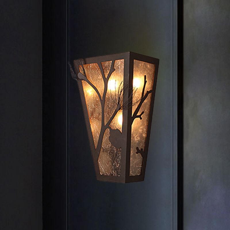 Illuminazione con diica in metallo conico tradizionale tradizionale ristorante a parete lampada montata in ruggine in ruggine