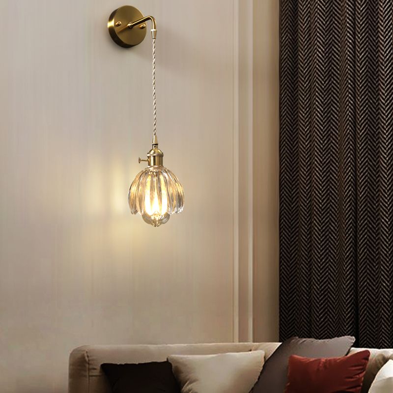 Modern Wall Light Scone Creative Glass Shade Wall Light Fixture for Bedroom