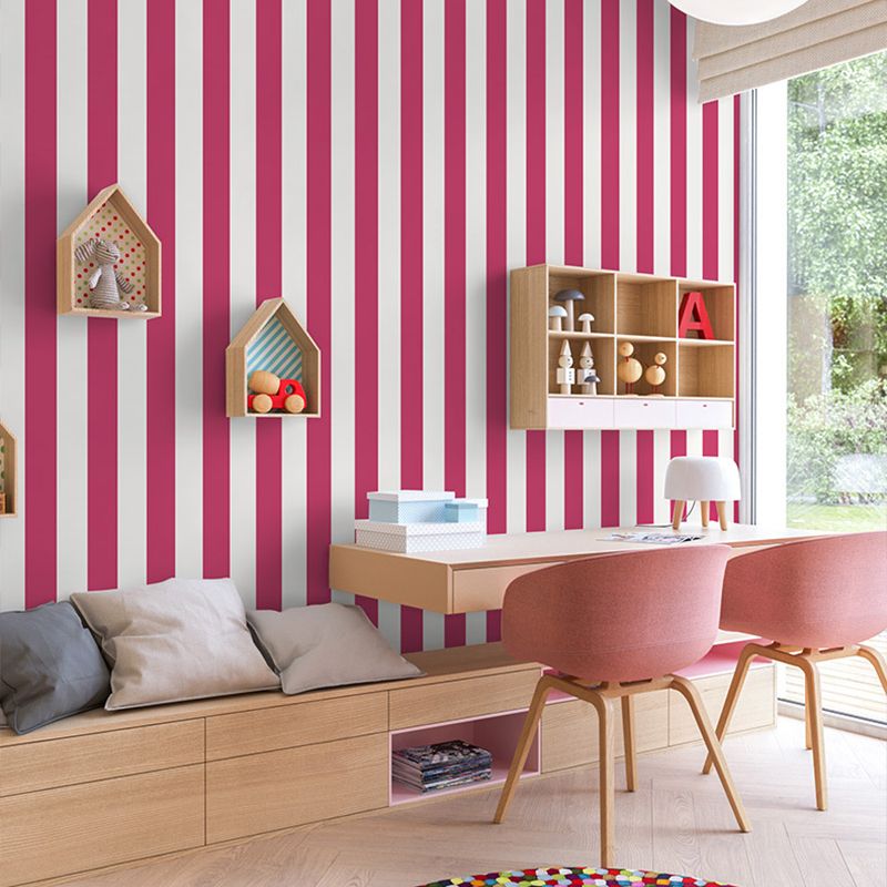 Papier peint décoratif à larges rayures de couleur fraîche, décoration murale non collée, 20,5 po x 33 pi