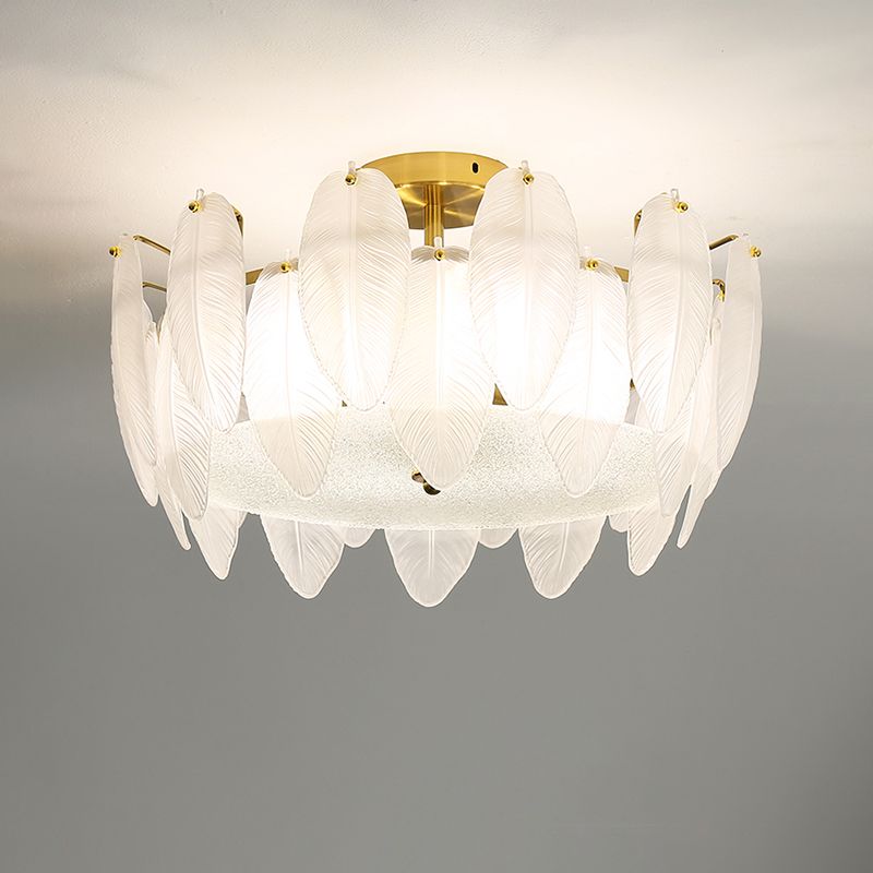 Creative Ceiling Lamp Modern Flush Mount Light Fixture with Glass Shade for Bedroom