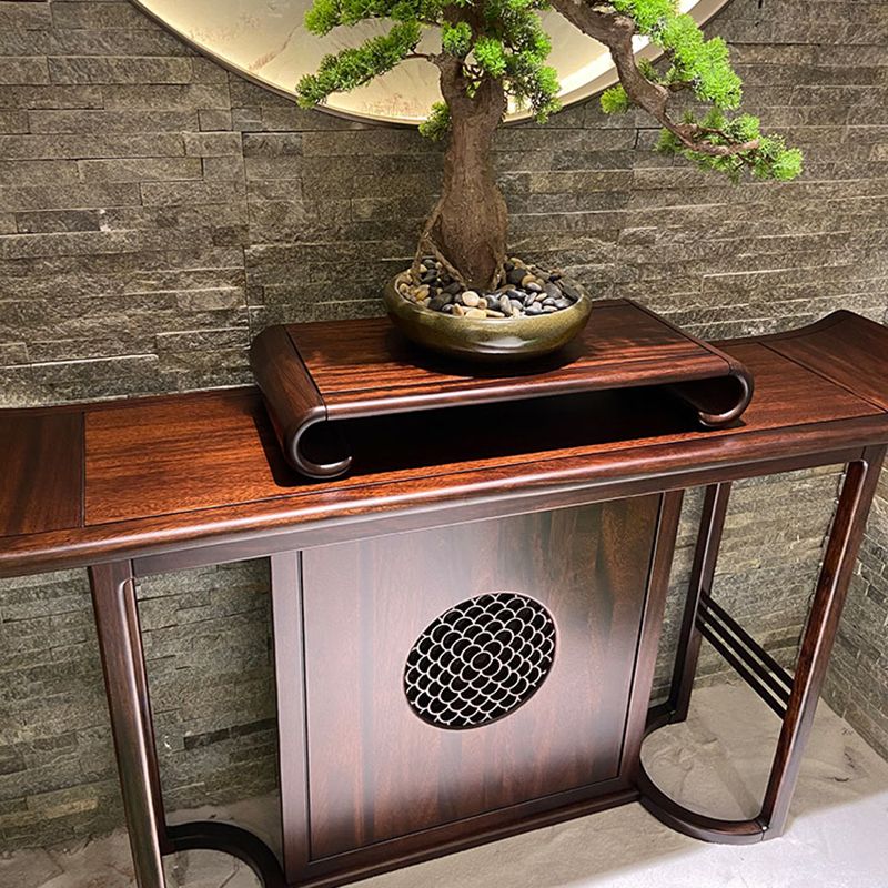 Rectangle Shape Contemporary Console Table Brown Solid Wood Console Sofa Table