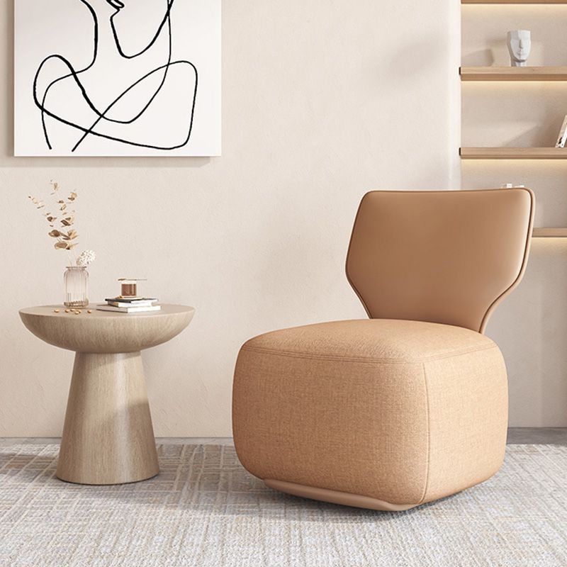 Industrial Upholstered Accent Chair Leather Tight Back Armless Chair