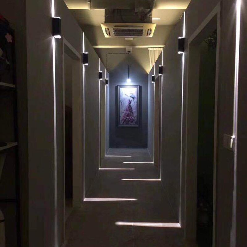 Modern Style Rectangular Wall Mounted Lamps Metal 2 Lights Wall Light Sconces