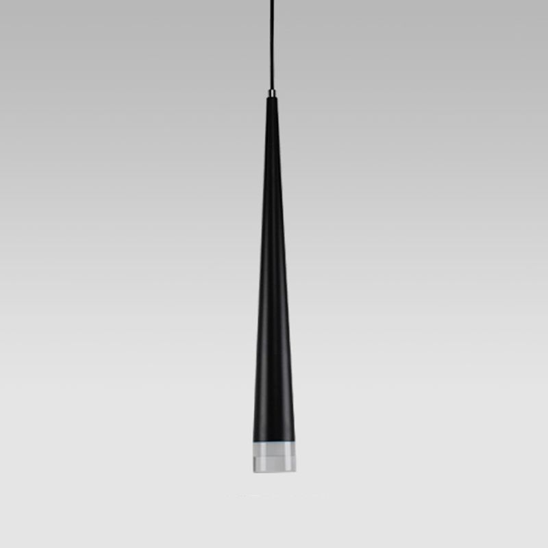 Minimalisme Conische led hangende licht moderne stijl lange kegelverlichtingsarmatuur met kristallen lampenkap