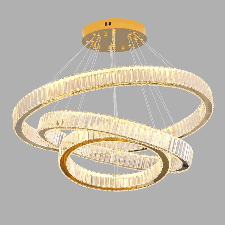 Multi-Tier Chandelier Light Fixture Modern Simplicity Crystal Pendant Lighting for Restaurant