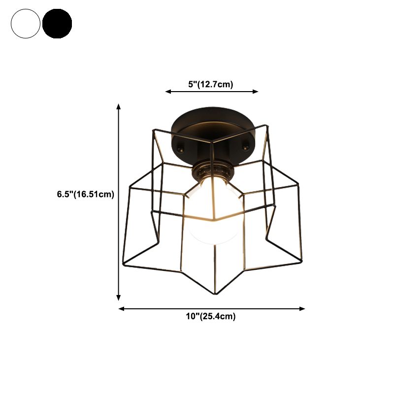 Star Metal Close to Ceiling Light Simple Ceiling Mounted Fixture