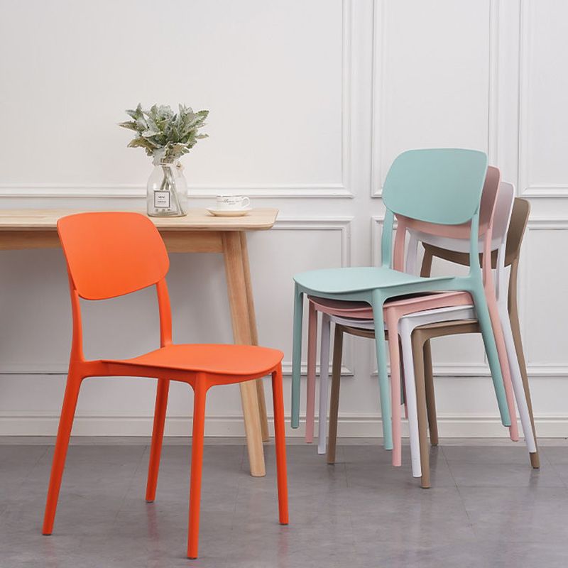 Plastic Indoor-Outdoor Side  Chair Armless Stackable Dining Chairs