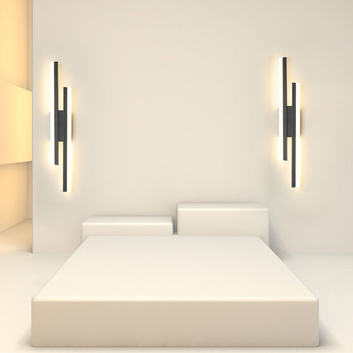 2 luces Luz de pared Acrílico Minimalista LED Pared Spl Donce en negro para sala de estar