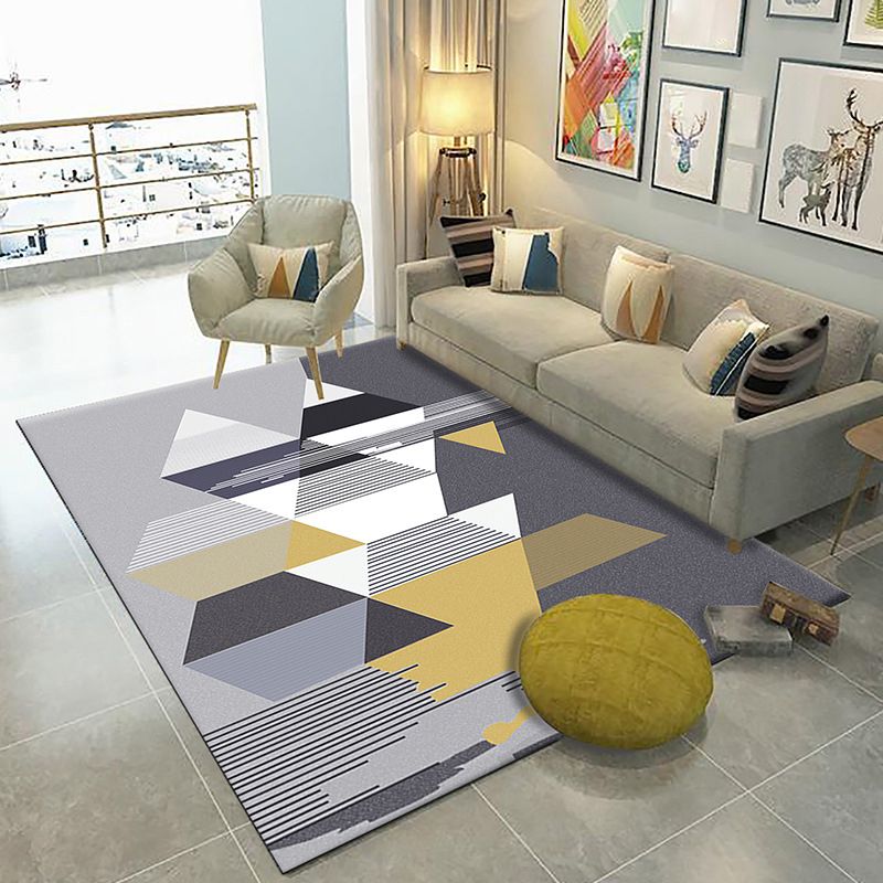 Minimalist Rug Nordic Geometric Area Carpet Washable Rug for Living Room, Home Decor