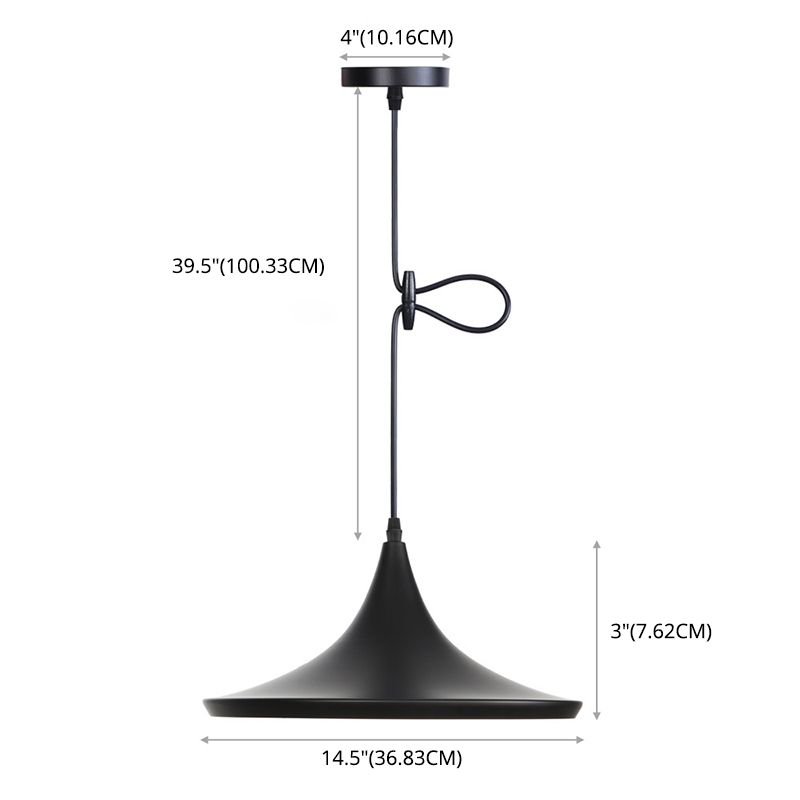 Créative en aluminium Café Shop Lighting Pendant Pendre de style post-moderne Lumière suspendue avec un fil de suspension de 39,3 "