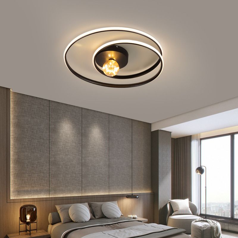 Modern Creative LED Ceiling Light Aluminium Linear Ceiling Fixture with Silica Gel Shade