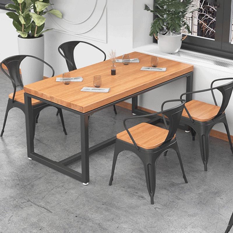 1/5 Pieces Dining Set Industrial Solid Wood Dining Table Set for Home Use