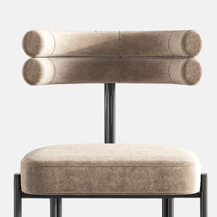 Nordic Style Colorful Side Chair Flannelette Side Dining Chair for Home Use