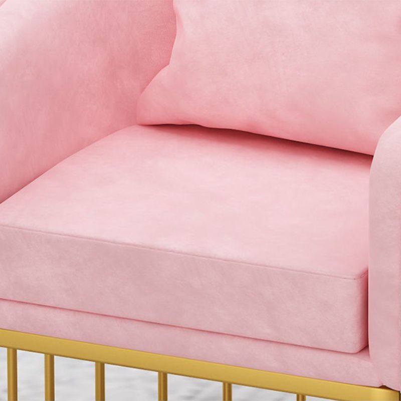 Scandinavian 29.52" H Pillow Back Sofa Solid Color Slope Arm Sofa