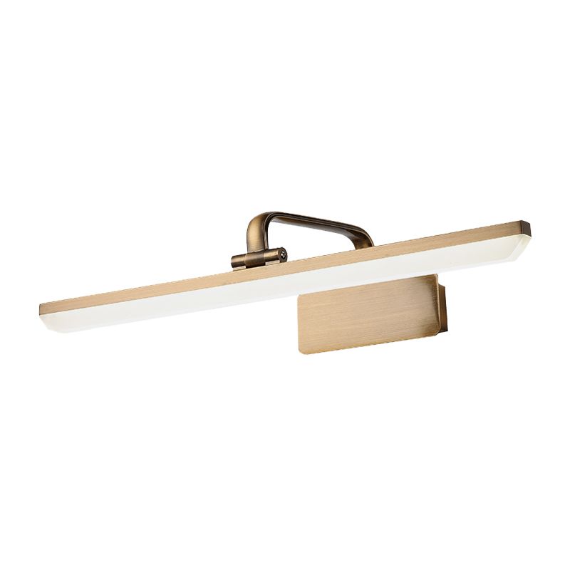 Contemporary LED Vanity Sconce Light with Acrylic Shade Brass Streamlined Wall Lighting Idea