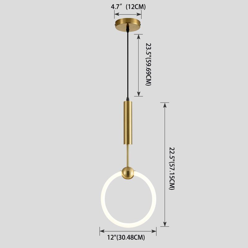 Gouden ronde vorm hanglamp moderne minimalistische ledhanglamp voor woonkamer