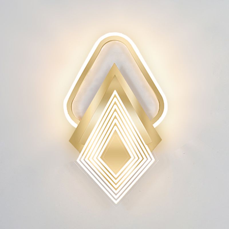 Contemporary LED Wall Mount in Black / Gold Metal Geometric Wall Fixture