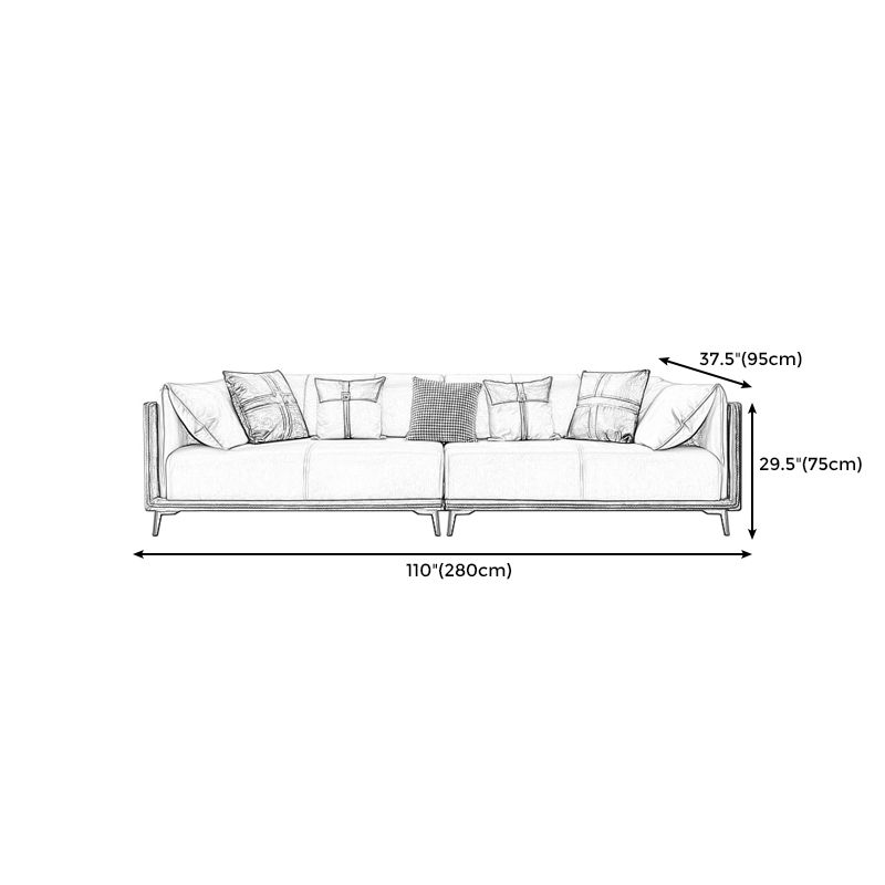 Vlekbestendige faux lederen sofa/sectionele met gekussen achterste kussens voor woonkamer