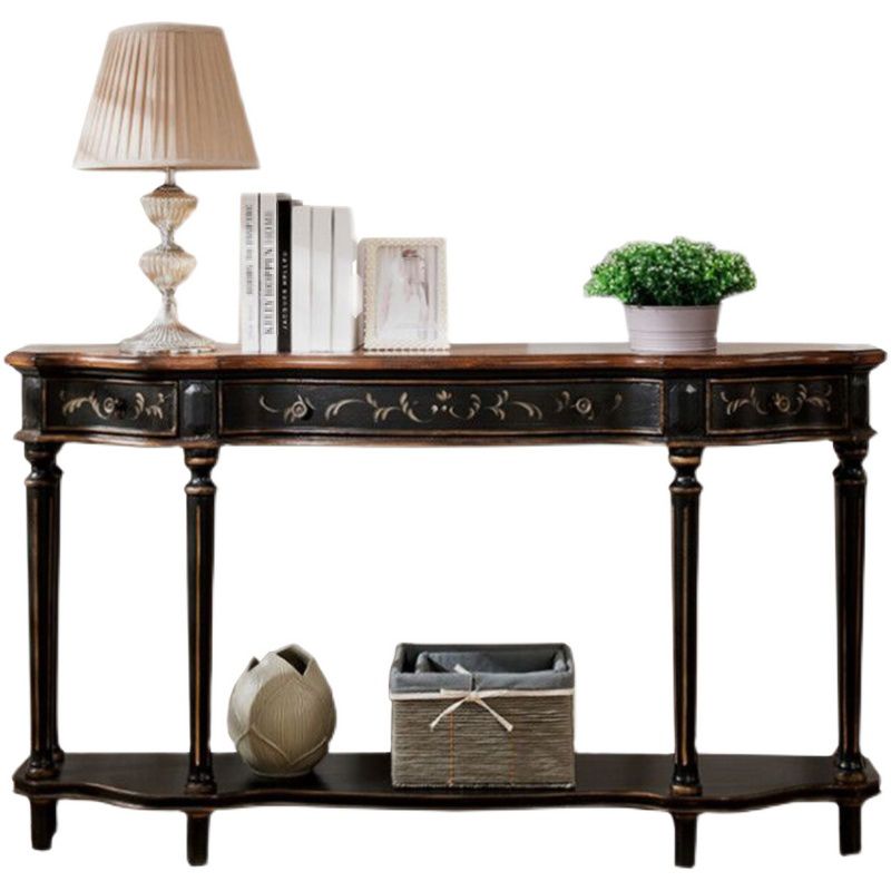 Free Form Shape Contemporary Console Table Green/White/Black Console Sofa Table