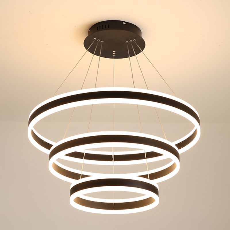 Costil de metal negro colgante de techo contemporáneo accesorios de iluminación de techo