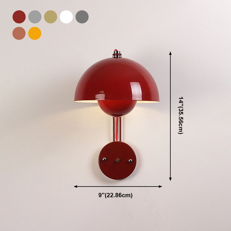 Modern Style Dome Wall Light Sconces Metal 1 Light Wall Lighting