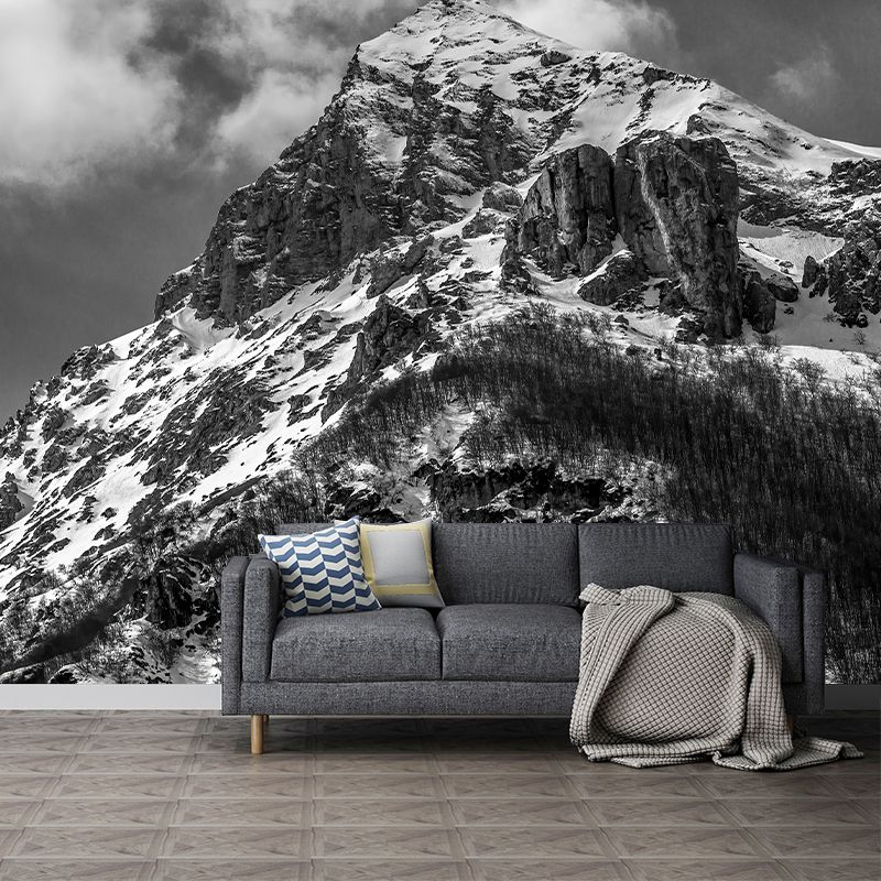 Snow Mountain Mural Modern Style Water Resistant Sitting Room Wall Covering