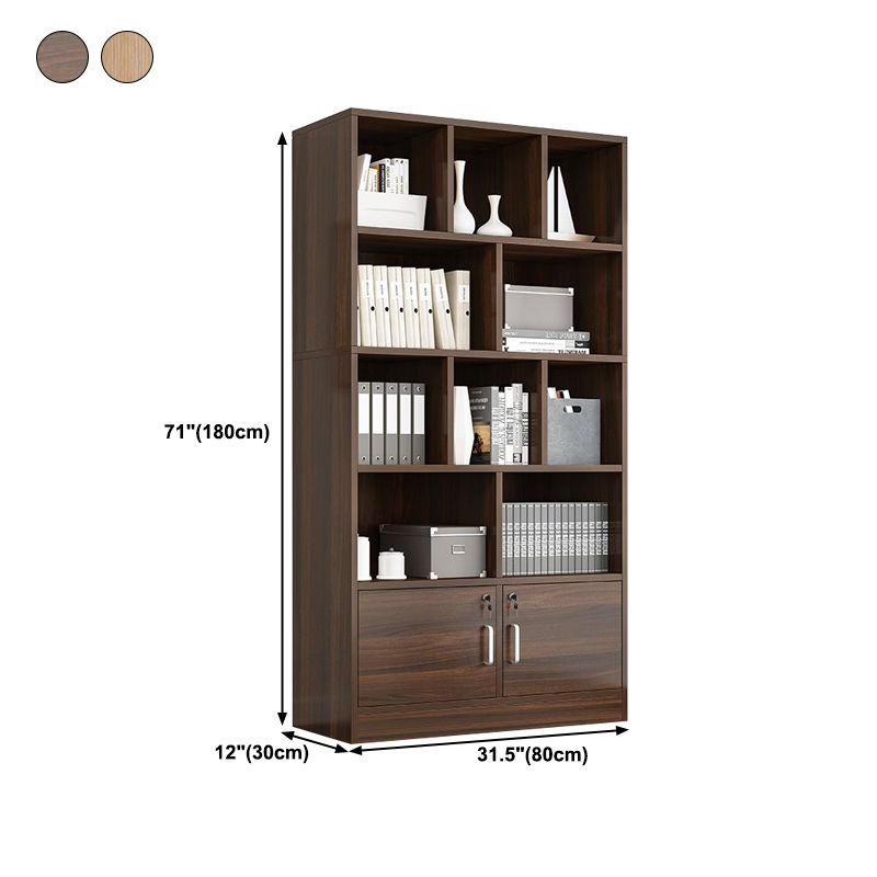 70.87"H Bookshelf Contemporary Style Closed Back Bookcase for Study Room and Office