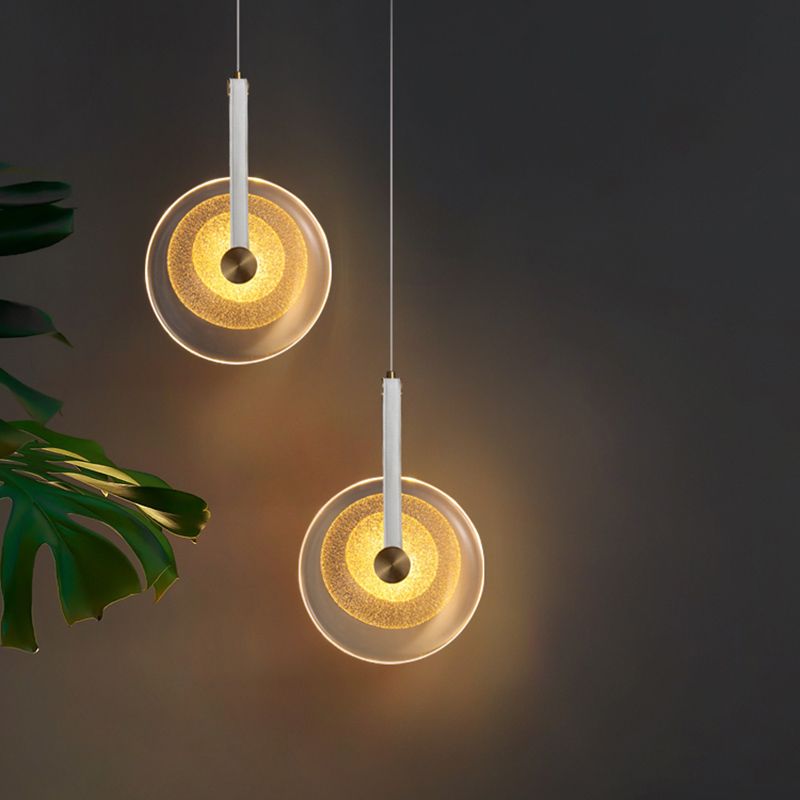 1-Licht-LED-Kreis zeitgenössischer Hanglampe-Kitglas Anhänger Licht für Schlafzimmer
