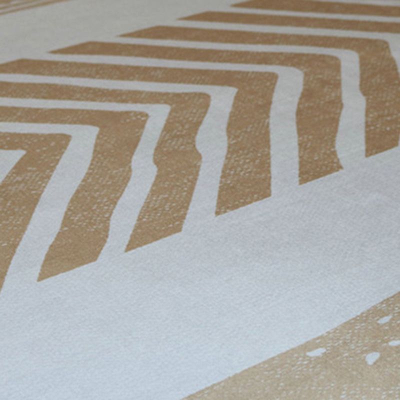 Yellow Modern Area Rug Polyester Plants Rug Non-Split Backing Carpet for Living Room