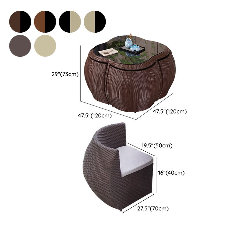 Modern Style Dining Set Specialty Wicker/Rattan 5 Pieces Dining Set