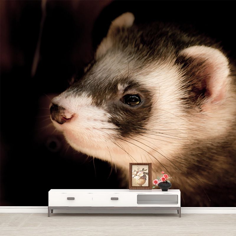 Cute Ferret Mural Wallpaper Wall Covering Mildew Resistant for Sleeping Room