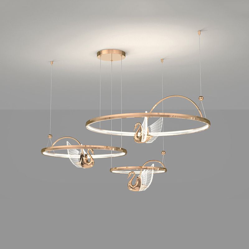 Gelaagde metalen cirkel plafond hanger hedendaagse plafondverlichting armaturen