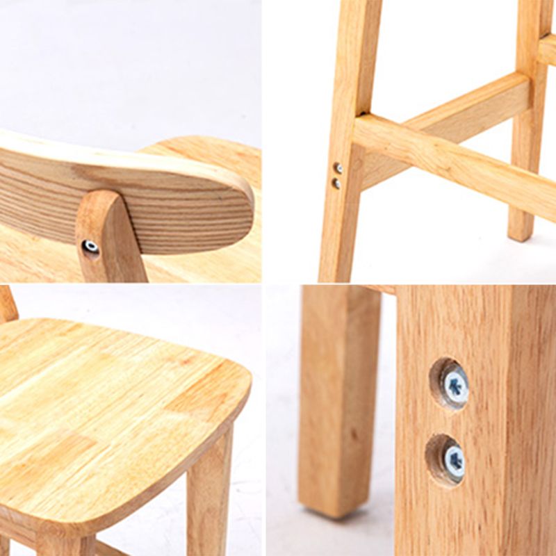 Sgabello da bar moderno in legno massiccio sgabello interno con gambe in legno