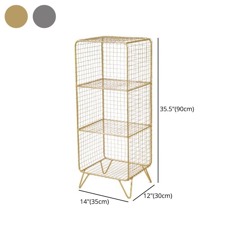 Modern Style Bookcase Vertical Metal Closed Back Bookshelf for Home